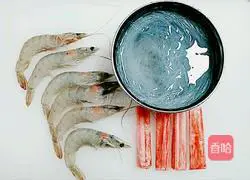 Illustration of how to make Garlic Vermicelli, Crab Fillet and Steamed Shrimp 1