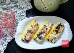 Illustration of three-color steamed eggs 10