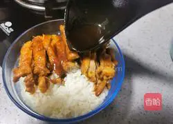 Illustration of how to make teriyaki chicken leg rice 8