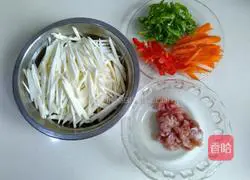 Stir-fried wild rice Illustration of how to make shredded pork 1