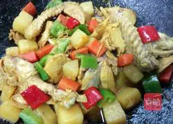 Illustration of how to make curry chicken and potatoes 9