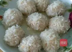Illustration of how to make pearl meatballs 6