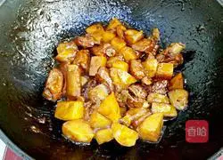 Illustration of home-style braised pork ribs and potatoes 10