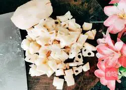 Illustration of how to make fried lotus root with shrimps 4