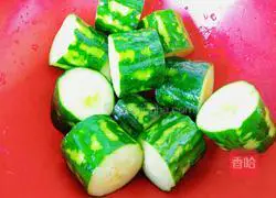 Illustration of how to make cucumber stuffed with meat 3