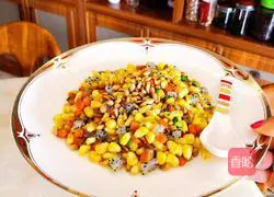 Illustration of how to make corn-fried pine nuts 4