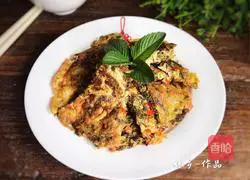 Illustration of how to make red pepper and toon egg pancake 11