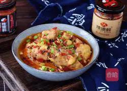 Illustration of steamed chicken with pepper and mushroom sauce 12