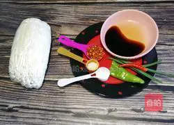 # Steamed Vegetables# Oil-splashed Enoki Mushrooms Recipe Illustration 1