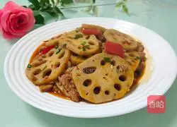 Illustration of how to make fried minced pork and lotus root slices in sauce 9