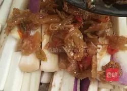 Illustration of how to make steamed eggplant with winter vegetables and dried shrimps 6