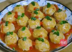 Tomato Illustration of how to make steamed meatballs with juice 14