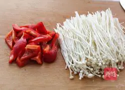 Illustration of how to cook Japanese tofu with enoki mushrooms 3