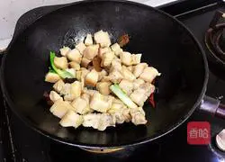 Illustration of how to make braised bean curd, braised pork and dried bean knots 7