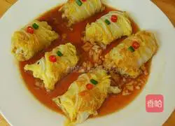 Illustration of how to make baby vegetable and meat rolls 9