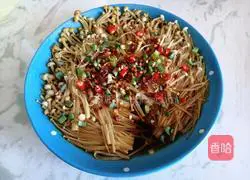 # steamed vegetable# Illustration of how to make enoki mushrooms with oil 10