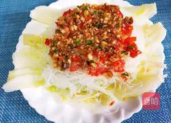 Illustration of how to make garlic vermicelli and baby cabbage 10