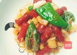 Illustration of how to make sausage with diced potatoes 9