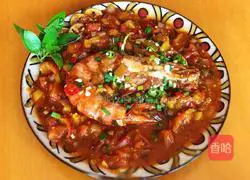 Illustration of tomato braised tiger prawns 13