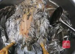 Illustration of how to make mushroom and chicken soup 1