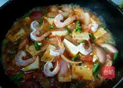 Tomato, tofu and shrimp recipe illustration 5