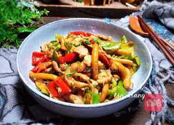 Chili Illustration of how to make fried pork slices with twists 15