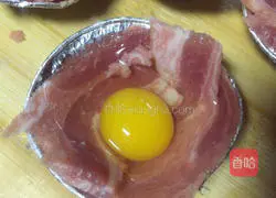 Illustration of how to make original bacon, quail, and sun-dried eggs 5 