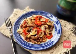 Illustration of how to make black pepper steak and stir-fried mushrooms 11