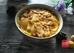 Illustration of how to make stewed dried tofu with baby cabbage and pork belly 12