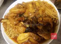 Illustration of teriyaki enoki mushroom chicken legs 10