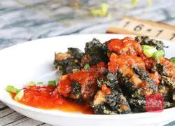 Illustration of how to make fried seaweed and vinegar pork 11