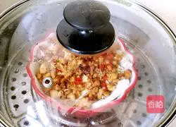 Illustration of how to make steamed tofu with flavored minced meat 8