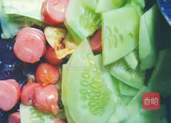 Cucumber fried sausages Illustration of how to do it 5