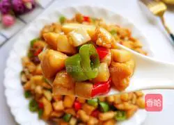 Illustration of how to cook diced chicken with king oyster mushrooms 2