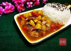 Illustration of how to make curry chicken rice 18