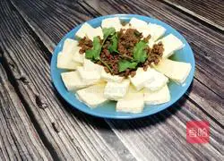 # steamed vegetables# Steamed tofu with minced meat illustration 9