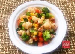 Illustration of how to make colorful vegetables and shrimps 10