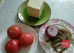 Illustration of how to make tomato, tofu and shrimp 1