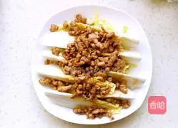 Illustration of how to make steamed baby cabbage with minced meat 6