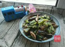 Illustration of how to cook rapeseed with mushrooms 14