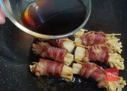 #Hebei#Enoki mushroom bacon roll recipe illustration 9