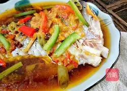 Illustration of steamed fish tail with chopped pepper sauce 8