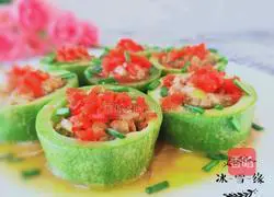 Illustration of how to make zucchini stuffed with meat 12