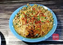 # Steamed Vegetables# Oil-splashed Enoki Mushrooms Recipe Illustration 13