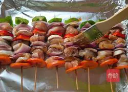 Illustration of grilled chicken leg skewers 15