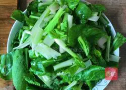 Illustration of how to make green vegetables and tofu 1