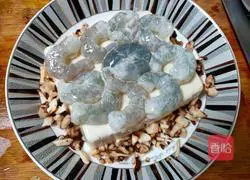 Steamed prawns Illustration of how to make tofu 8