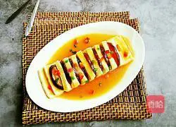 Illustration of how to fry mushroom slices and steamed tofu 8