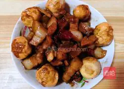 Illustration of how to make red pork and tiger eggs 9