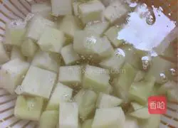 Illustration of three cups of potatoes and quail eggs 4